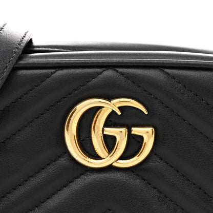 Gucci Calfskin Matelasse Mini GG Marmont Chain Shoulder Bag Black 8 of 10