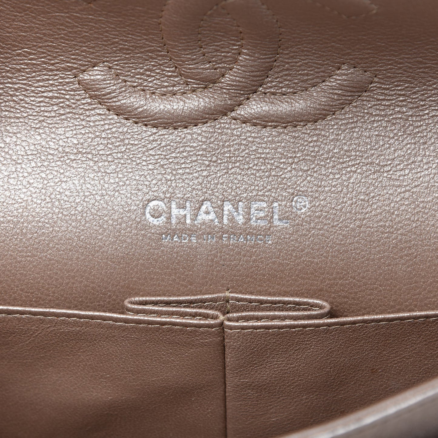 Metallic Lambskin Quilted Medium Double Flap Gold