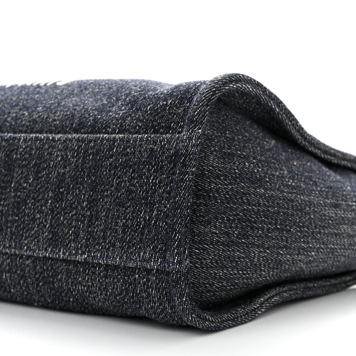 Denim Small Deauville Tote Dark Blue White