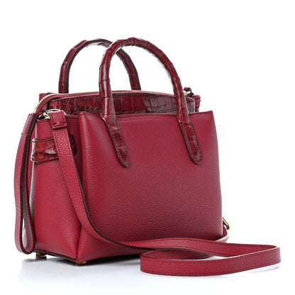 Nancy Gonzalez Calfskin Crocodile Mini Cristie Satchel Dark Pink 4 of 12