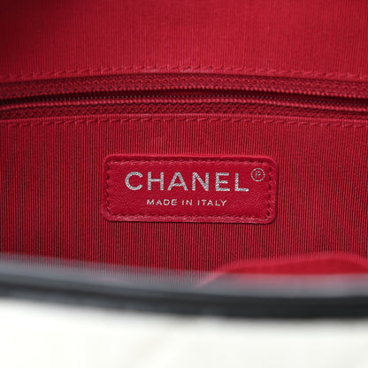 Chanel Aged Calfskin Quilted Medium Gabrielle Hobo Black White 5 of 10