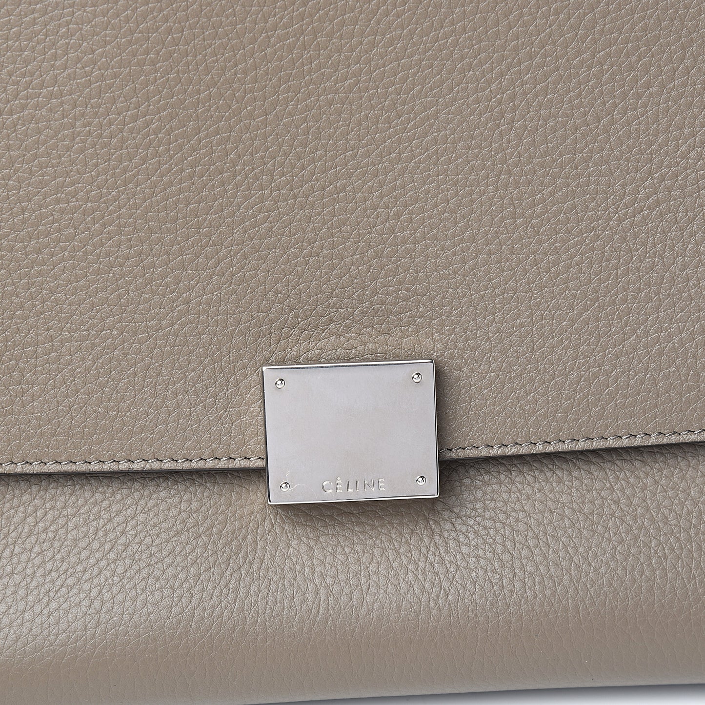 Drummed Calfskin Suede Small Trapeze Souris