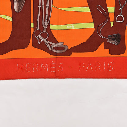 Hermes Cashmere Silk Monsieur Et Madame Shawl 140 3 of 5