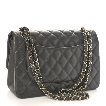 Chanel Lambskin Quilted Jumbo Double Flap Grey 2 of 9
