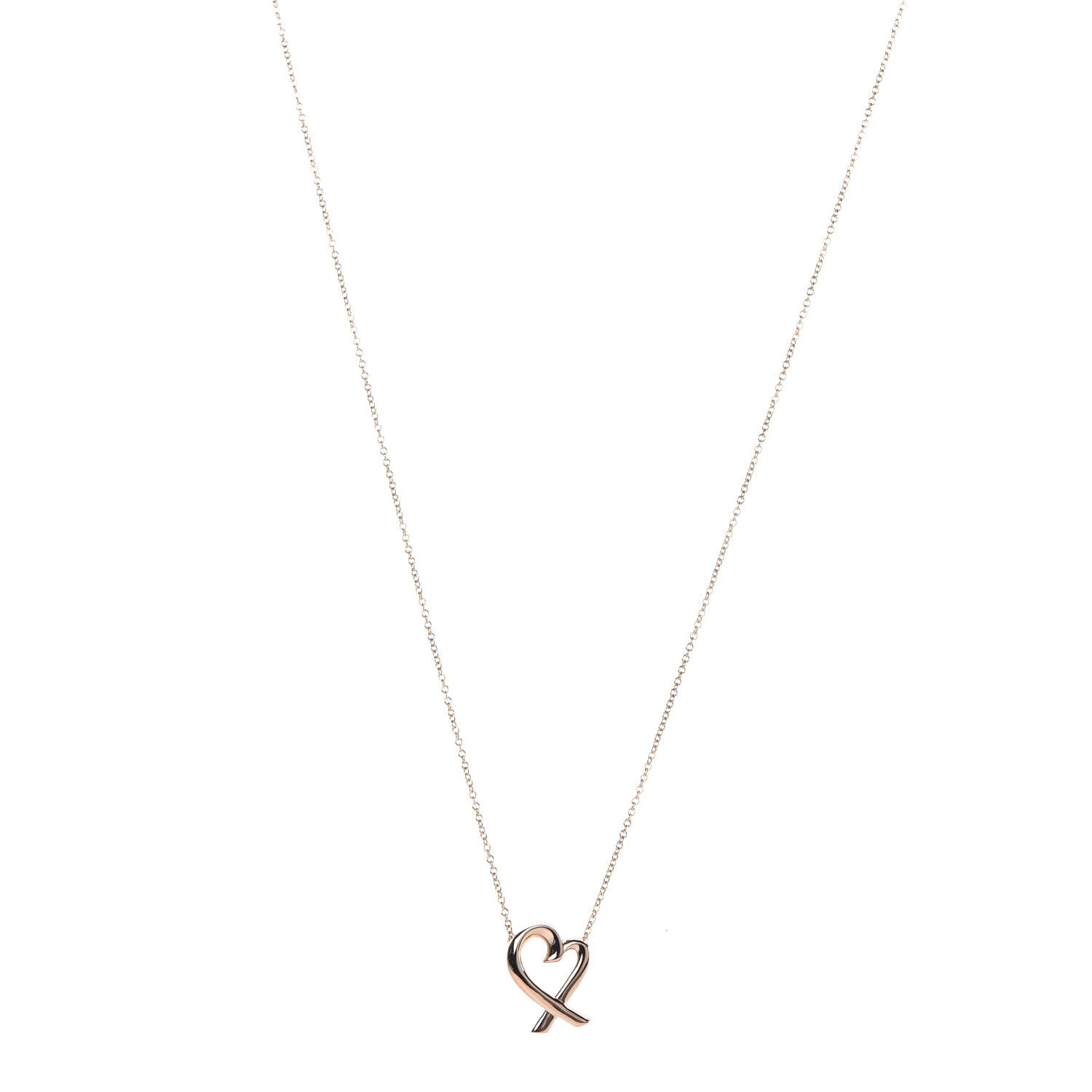 Tiffany 18K Rose Gold Mini Paloma Picasso Loving Heart Pendant Necklace 1 of 7