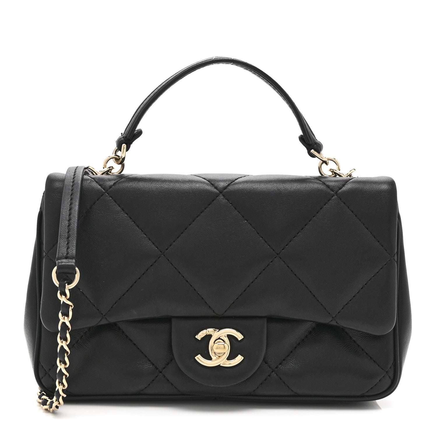 Chanel Lambskin Quilted Small Easy Carry Flap Black 1 of 10