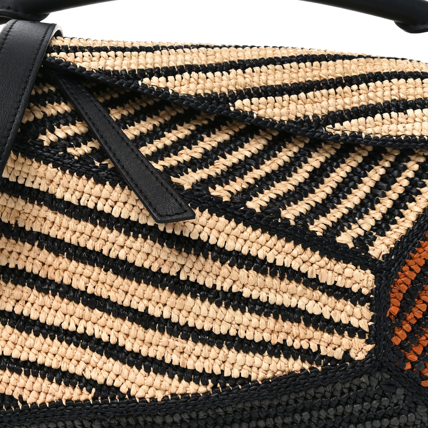 Loewe Calfskin Raffia Paula's Ibiza Small Puzzle Edge Bag Natural Honey Gold 7 of 9