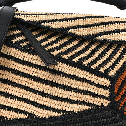 Loewe Calfskin Raffia Paula's Ibiza Small Puzzle Edge Bag Natural Honey Gold 7 of 9