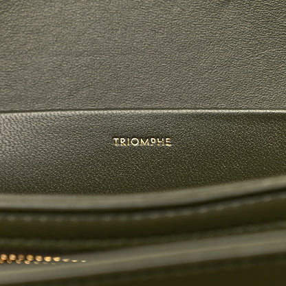 Celine Shiny Calfskin Cuir Triomphe Dark Olive 7 of 10