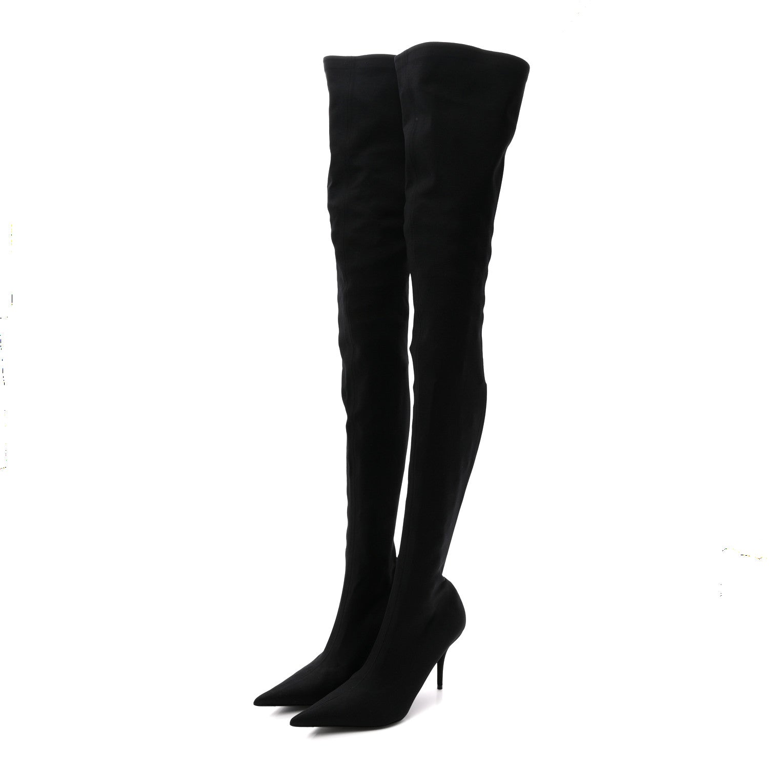 Balenciaga Spandex Pointed Toe Knife Thigh High Boots 40 Black 3 of 9