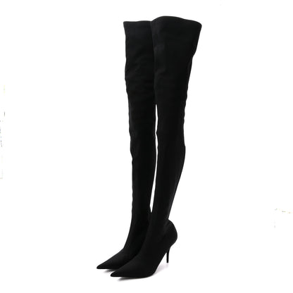 Balenciaga Spandex Pointed Toe Knife Thigh High Boots 40 Black 3 of 9