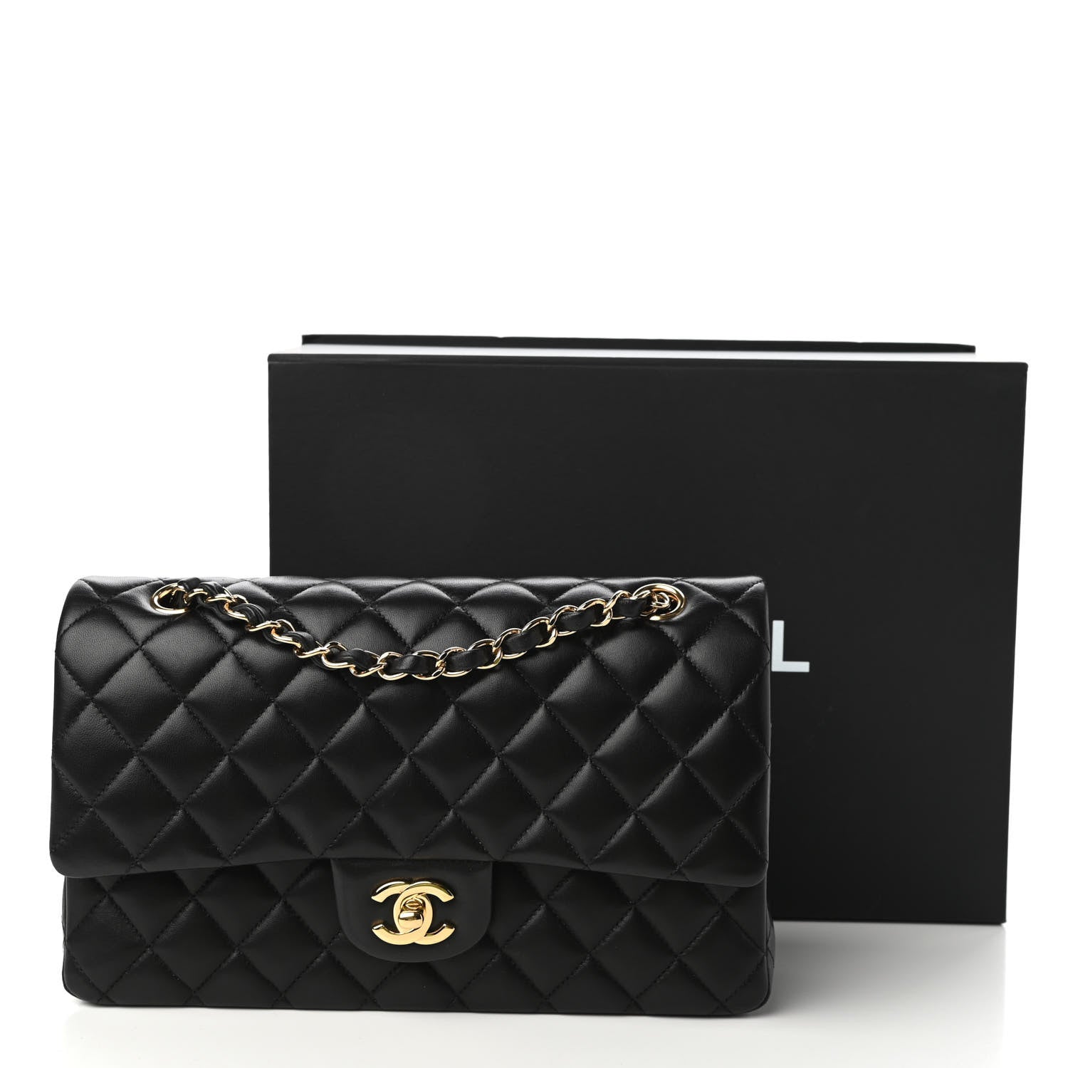 Chanel Lambskin Quilted Medium Double Flap Black 11 of 11