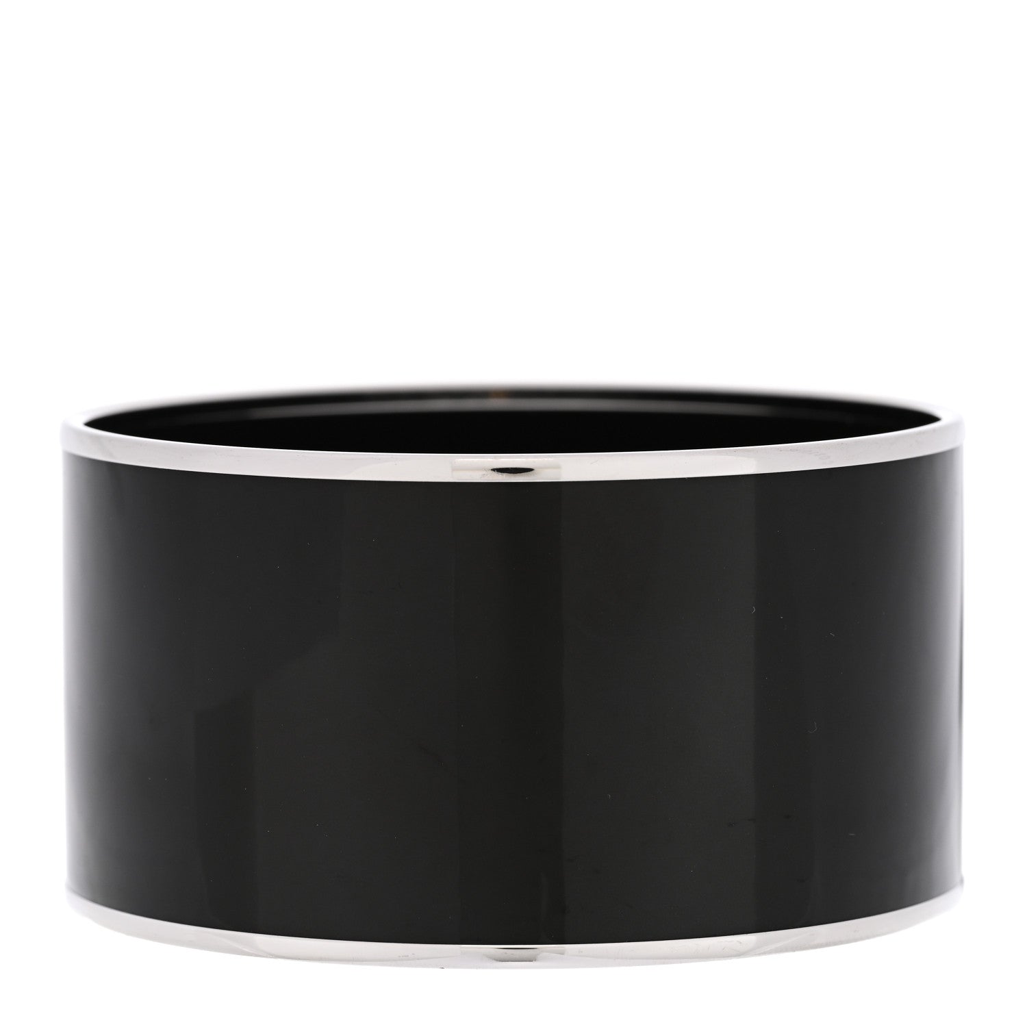 Hermes Enamel Printed Extra Wide Caleche Bracelet 70 Black 3 of 5
