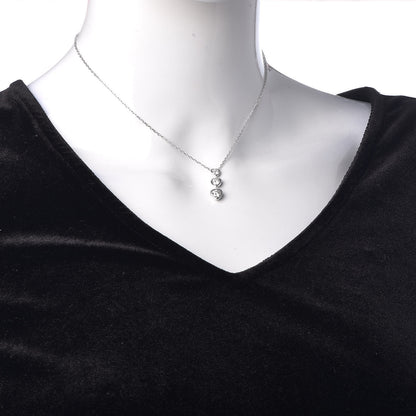 Cartier 18K White Gold Diamond Legers 3 Heart Motif Necklace 2 of 5