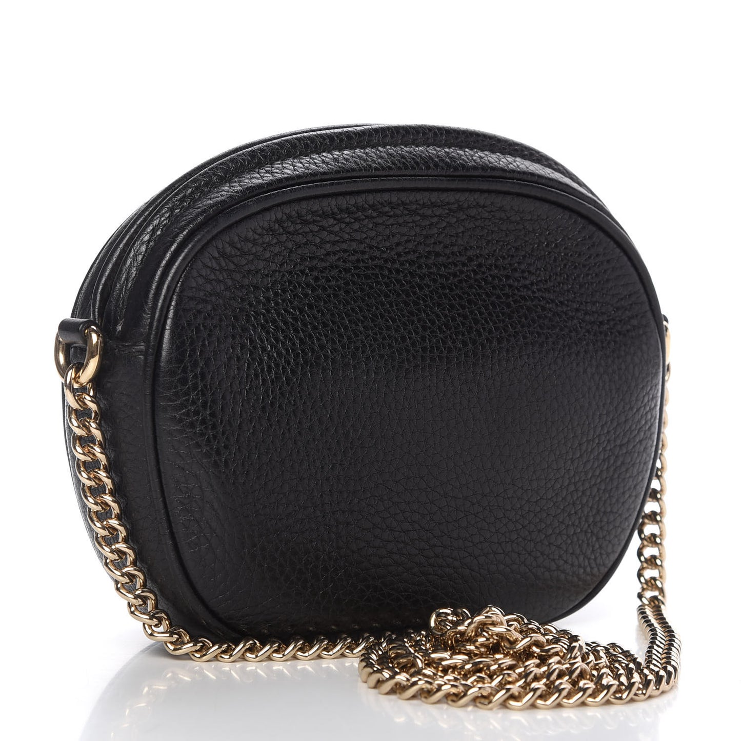 Pebbled Calfskin Mini Soho Chain Bag Black