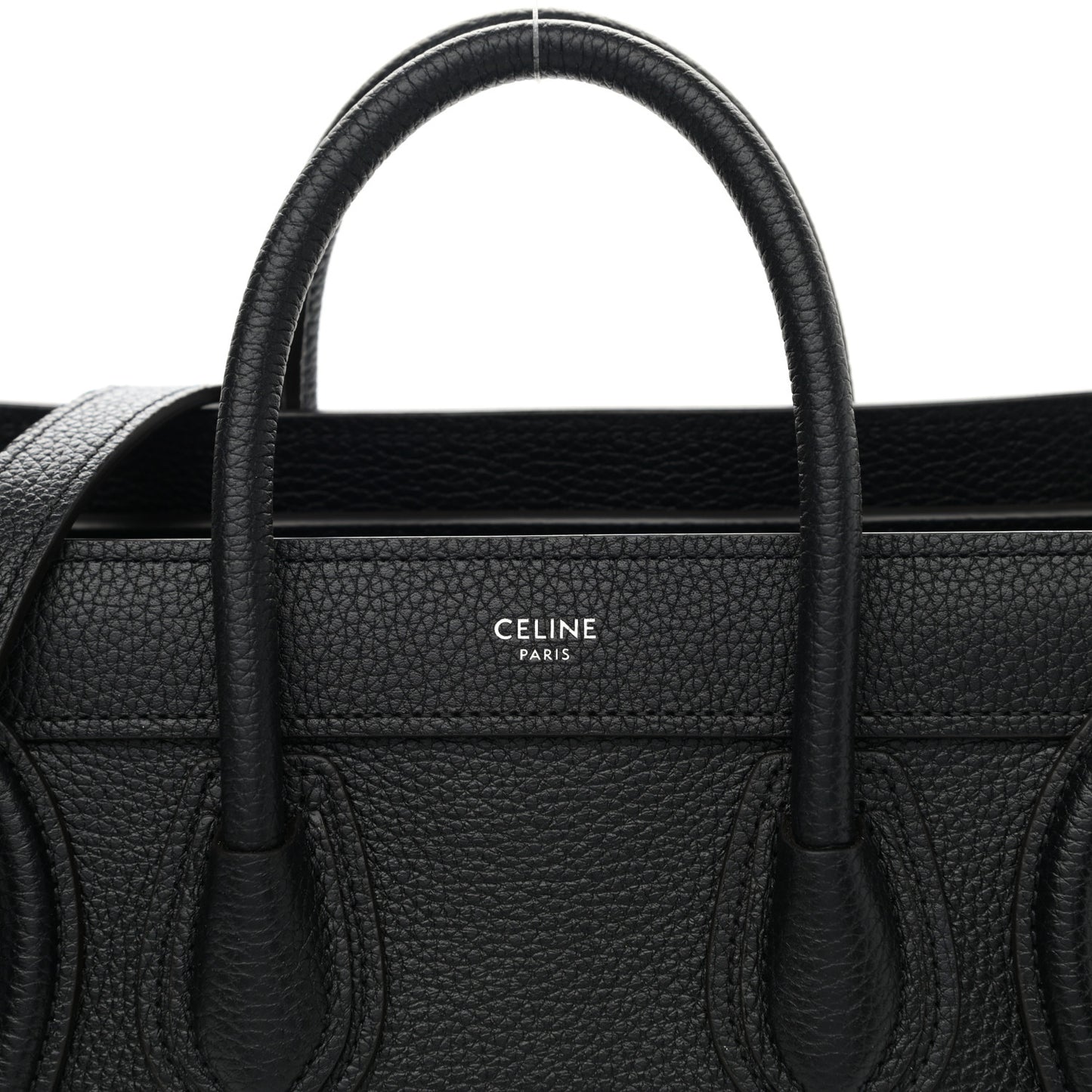 Drummed Calfskin Nano Luggage Black