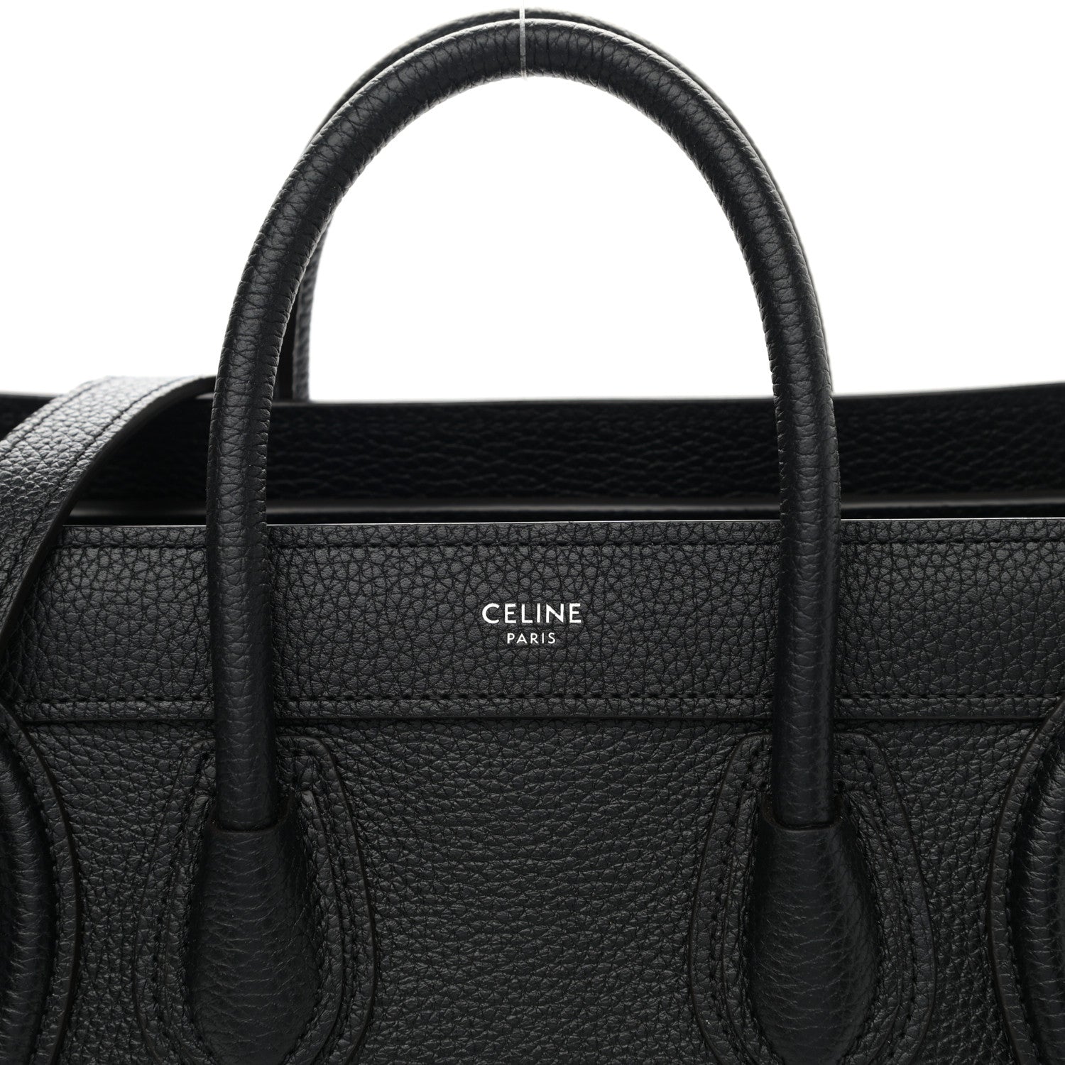 Celine Drummed Calfskin Nano Luggage Black 6 of 11