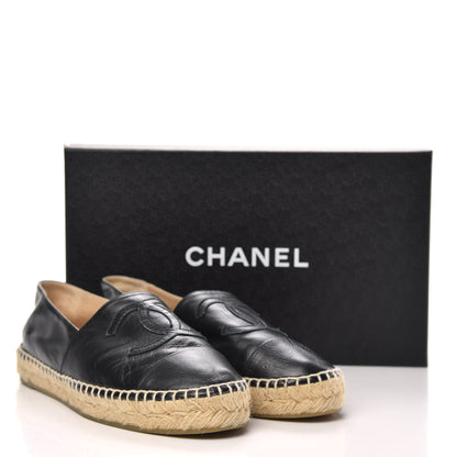 Chanel Lambskin CC Espadrilles 38 Black 12 of 12