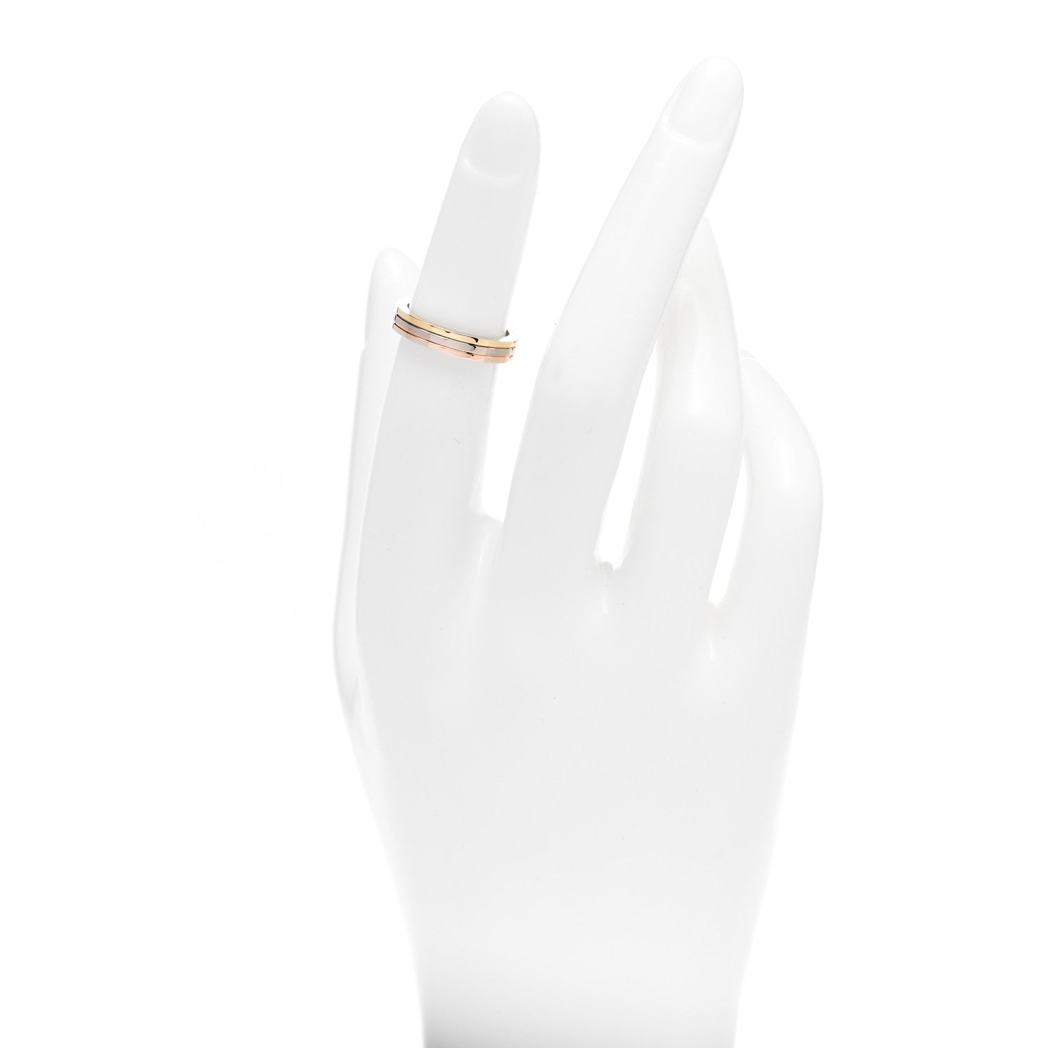 Cartier 18K Pink White Yellow Gold 3.5mm Trinity Wedding Band Ring 47 4 2 of 8