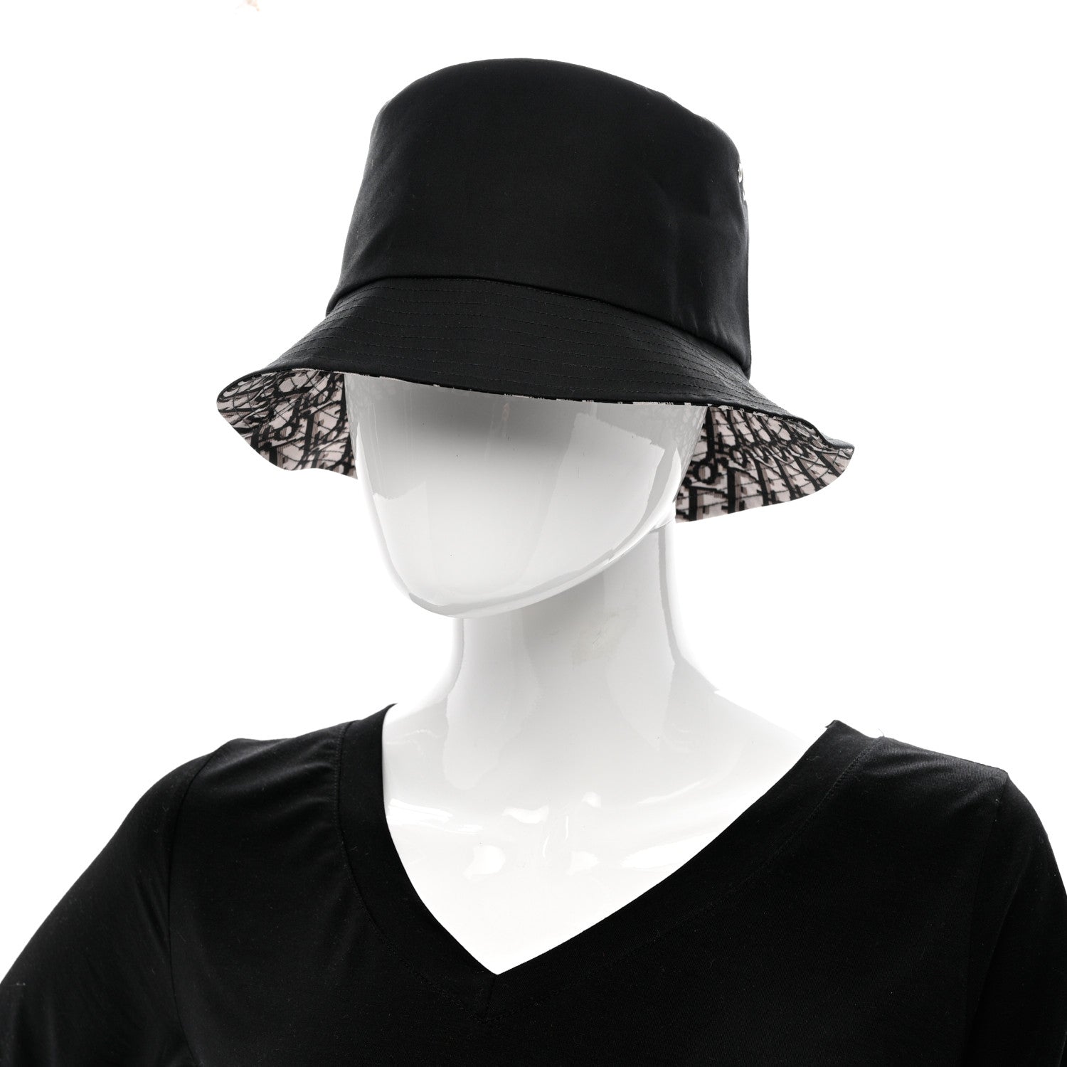 Christian Dior Oblique Reversible Teddy-D Brim Bucket Hat 57 Black 3 of 13
