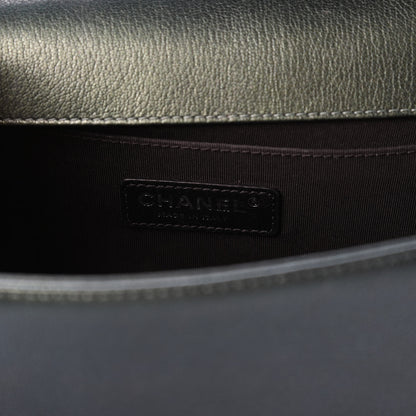 Chanel Iridescent Goatskin Quilted Medium Boy Flap Green 8 of 10