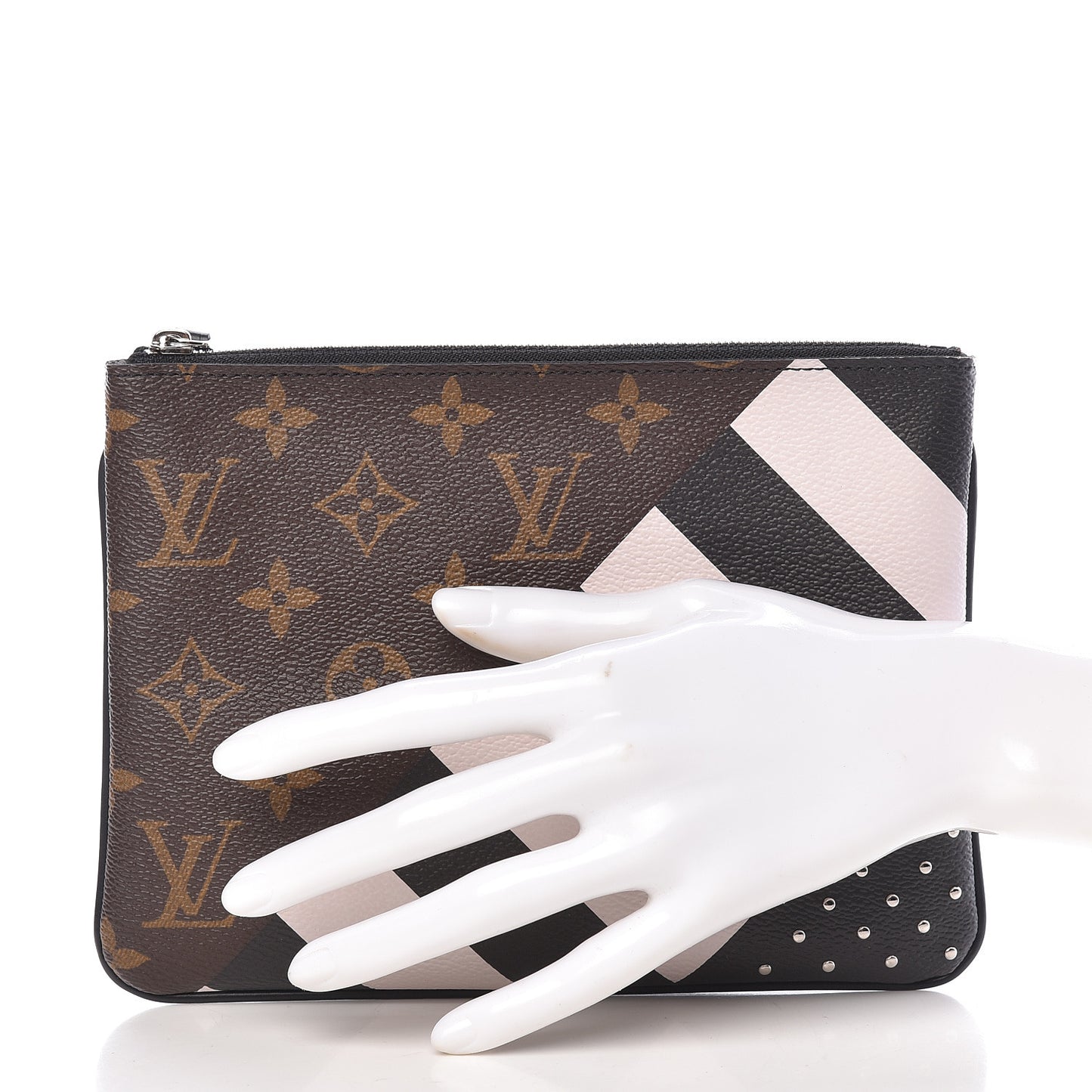 Monogram Stripes Pochette Plate PM