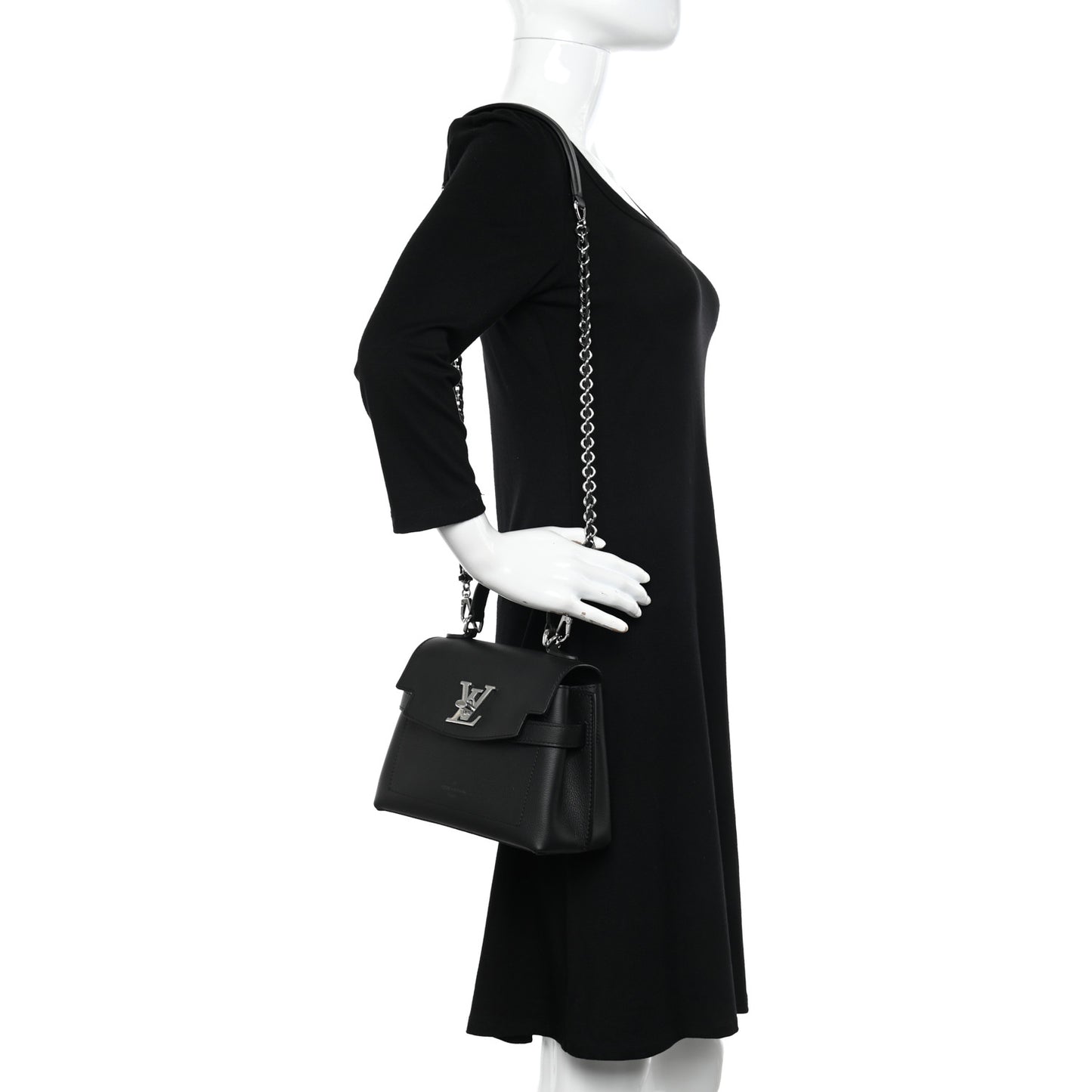 Calfskin Lockme Ever Mini Black