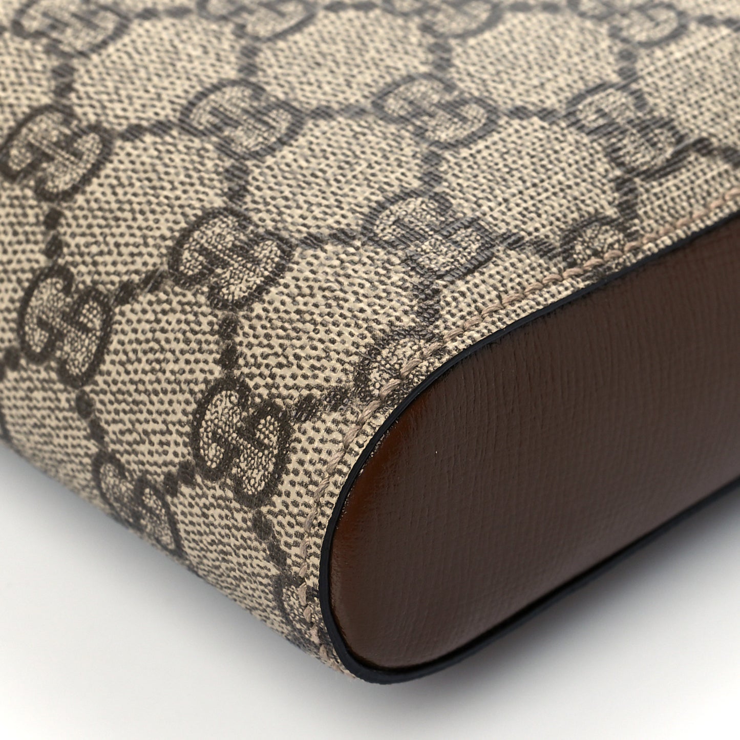 GG Supreme Monogram Azalea Calfskin Retro Interlocking G Flat Messenger Bag Beige Ebony Brown Sugar