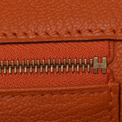 Hermes Taurillon Clemence Birkin 35 Orange 28 of 41
