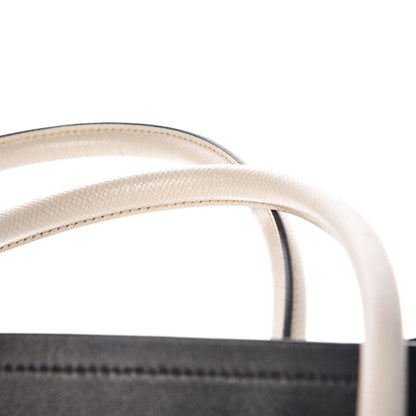 Prada Saffiano Cuir Medium Double Bag Talco Black 12 of 12