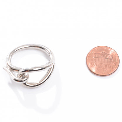 Hermes Knot Scarf Ring Silver 2 of 4