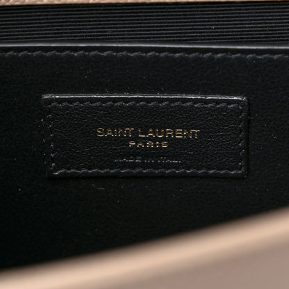 Saint Laurent Grain De Poudre Medium Monogram Kate Satchel Dark Beige 6 of 9