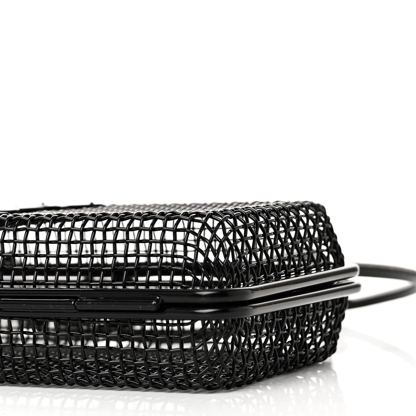 Brass Lambskin Monogram Cassandre Cage Bag Black