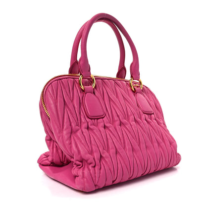 Miu Miu Nappa Matelasse Lux Mini Crossbody Tote Peonia 3 of 9