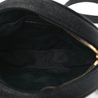 Saint Laurent Grain De Poudre Matelasse Chevron Quilted Round Vinyle Camera Bag Black 5 of 10