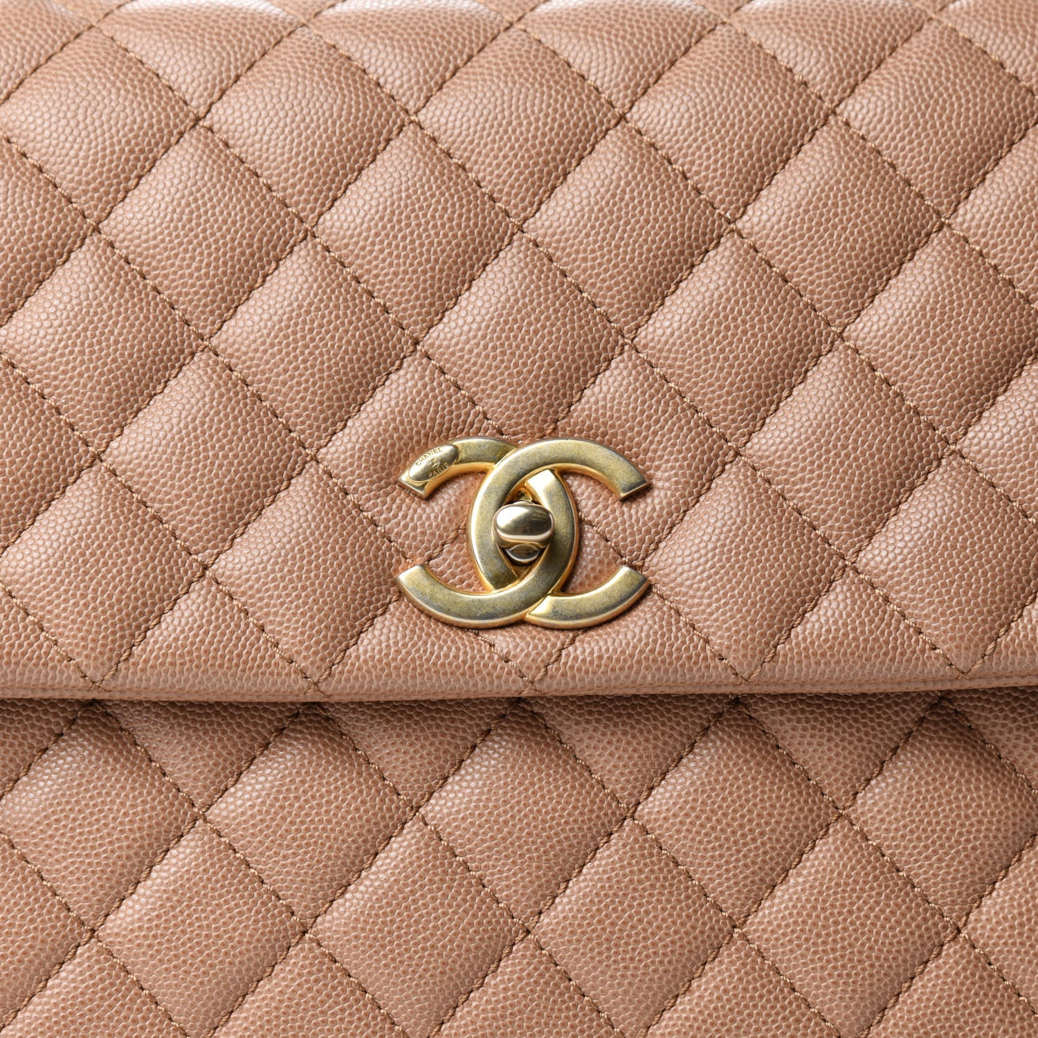 Chanel Caviar Lizard Quilted Medium Coco Handle Flap Light Beige 10 of 10