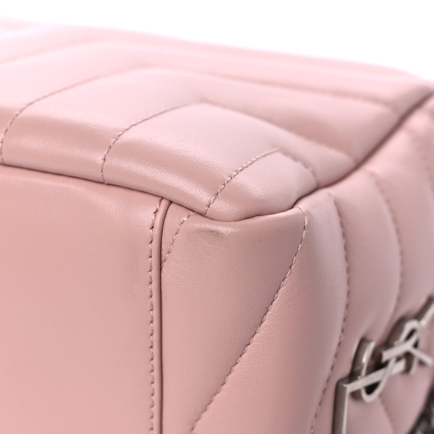 Calfskin Y Quilted Monogram Small Loulou Camera Pale Pink