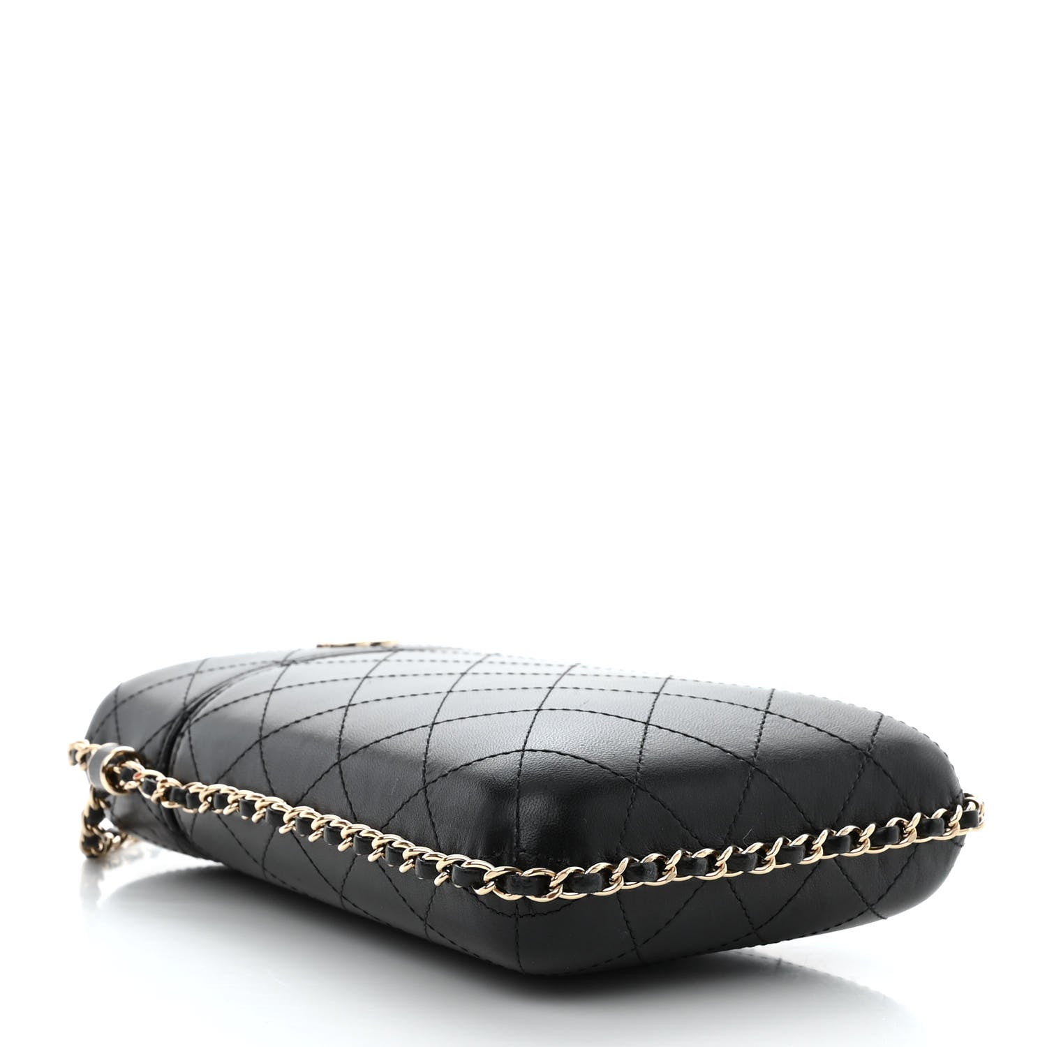 Chanel Lambskin Quilted Chain Around Phone Holder Black 4 of 10