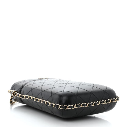 Chanel Lambskin Quilted Chain Around Phone Holder Black 4 of 10