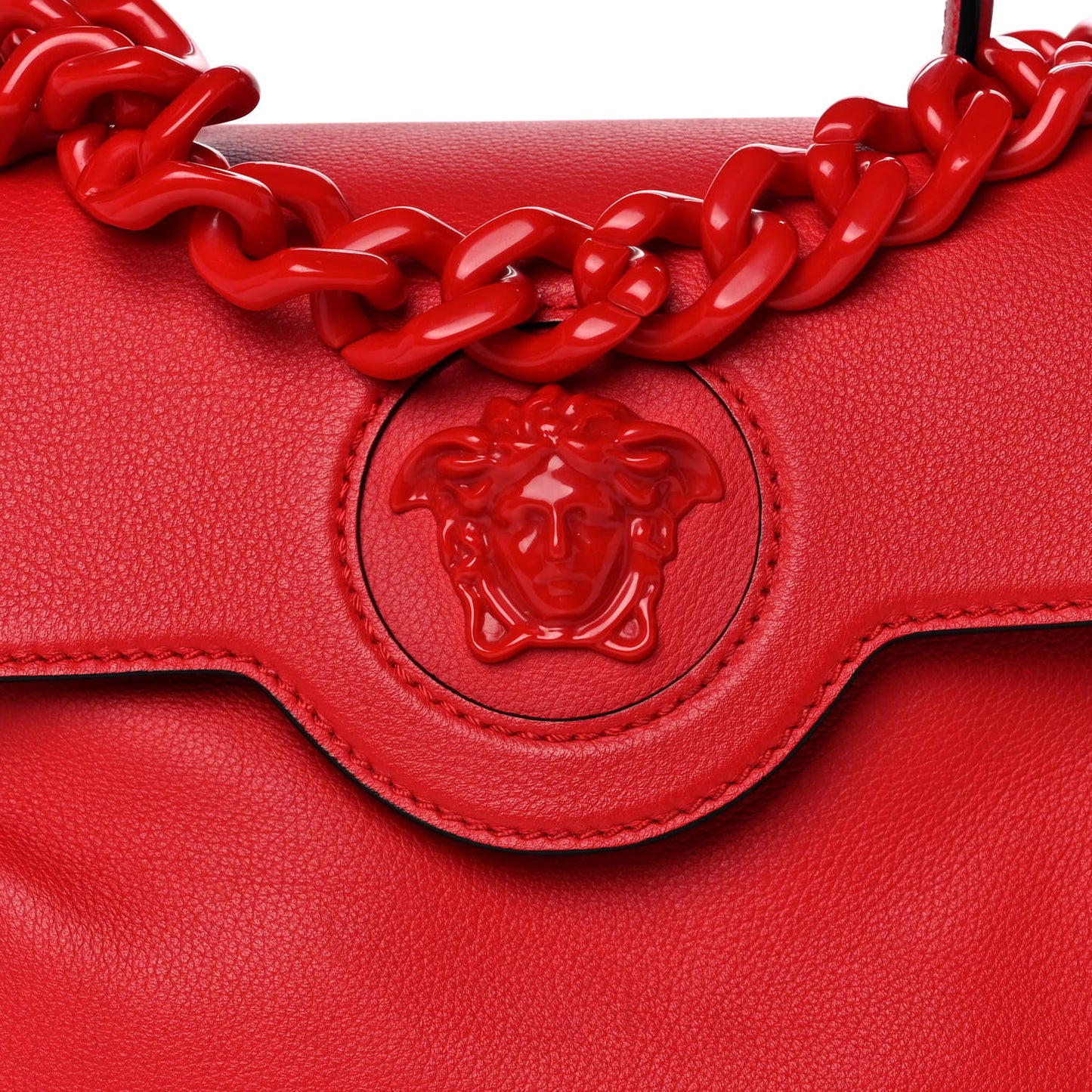 Calfskin Medium La Medusa Top Handle Handbag Red