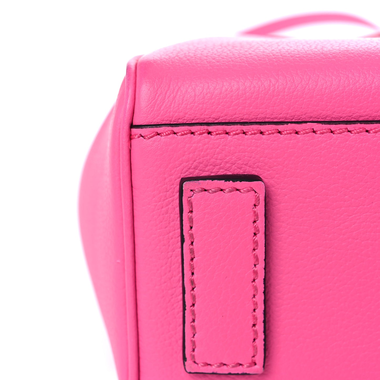 Grained Calfskin Medusa Small Top Handle Handbag Cerise
