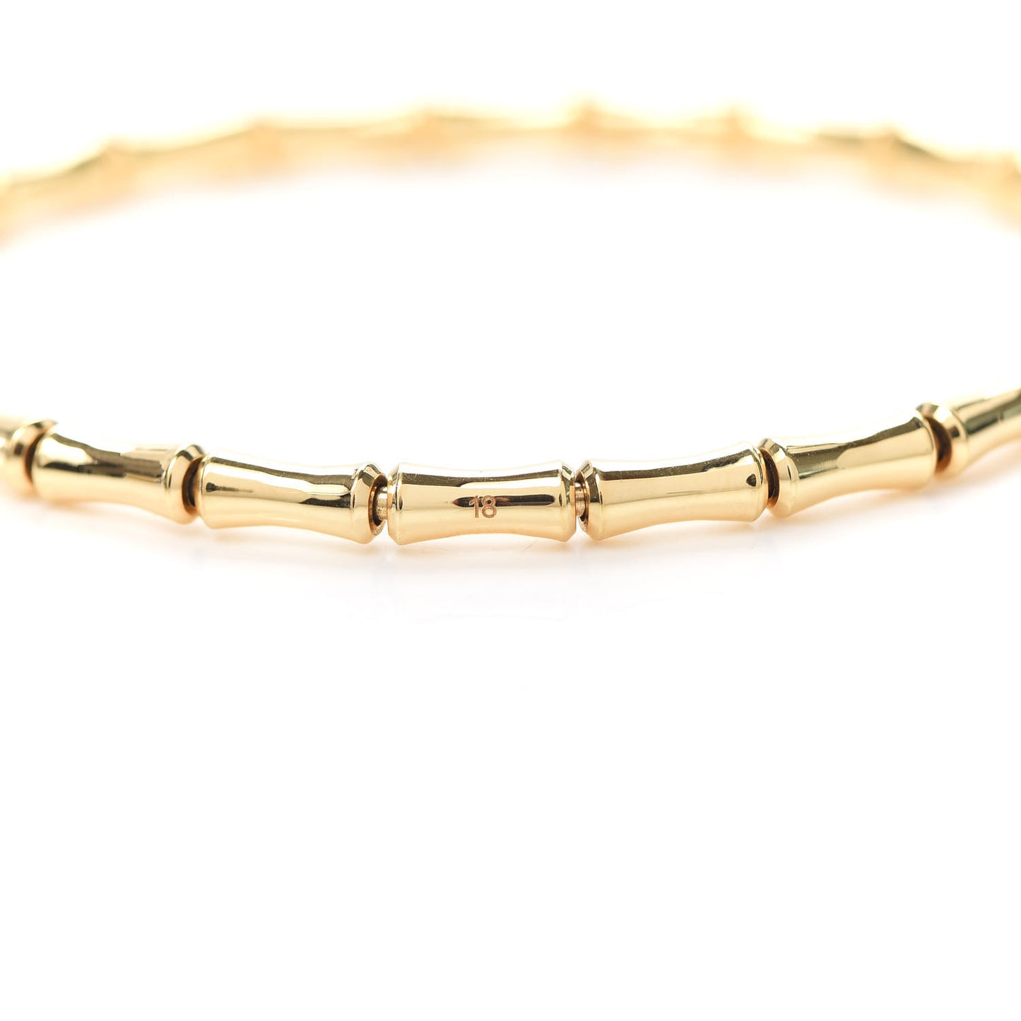 18K Yellow Gold Small Bamboo Spring Bracelet 18
