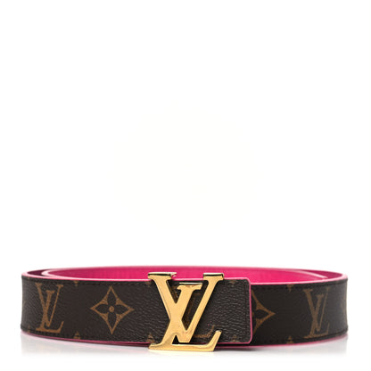 Louis Vuitton Monogram Calfskin 30mm LV Initiales Reversible Belt 80 32 Fuchsia 1 of 6