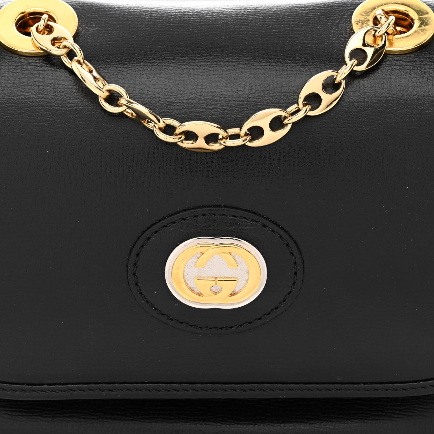 Gucci Azalea Calfskin Mini Marina Chain Shoulder Bag Black 9 of 11