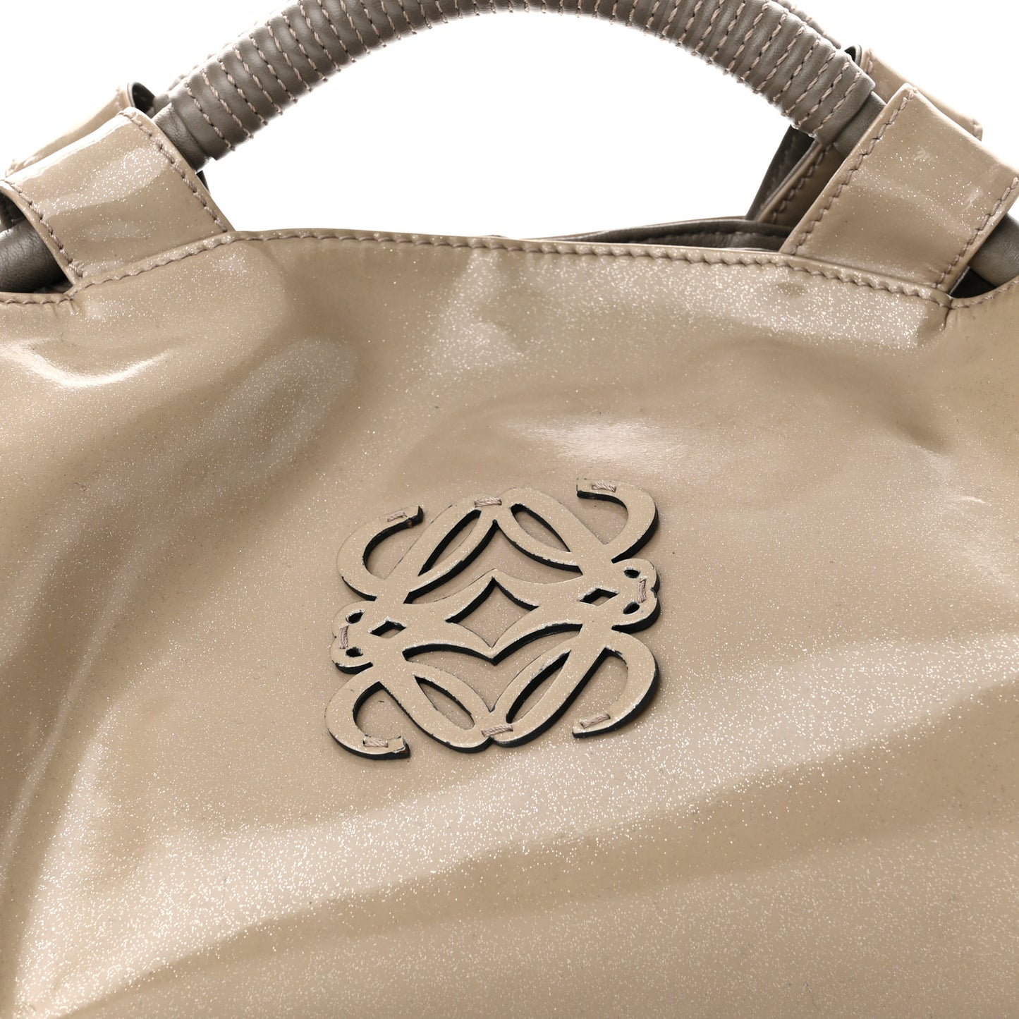 Patent Goatskin Mistral Bag Taupe