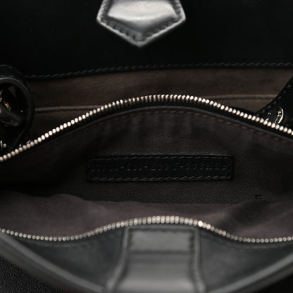 Fendi Vitello Century F is Fendi FF Diagonal Inlay Small Runaway Satchel Fango Black Fragola 7 of 10