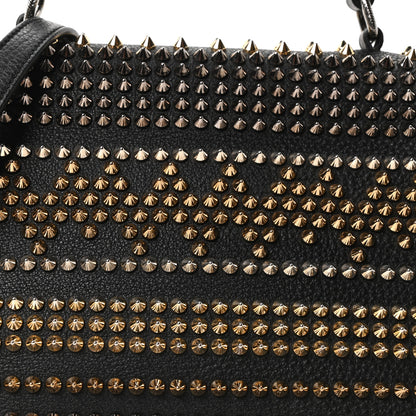 Christian Louboutin Calfskin Mix Chevron Spikes Panettone Messenger Black 13 of 17
