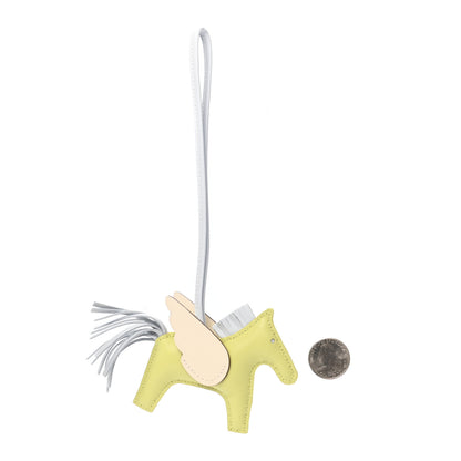 Hermes Milo Lambskin Grigri Rodeo Pegase Horse Bag Charm PM Jaune Bourgeon Bleu Brume Nata 2 of 5