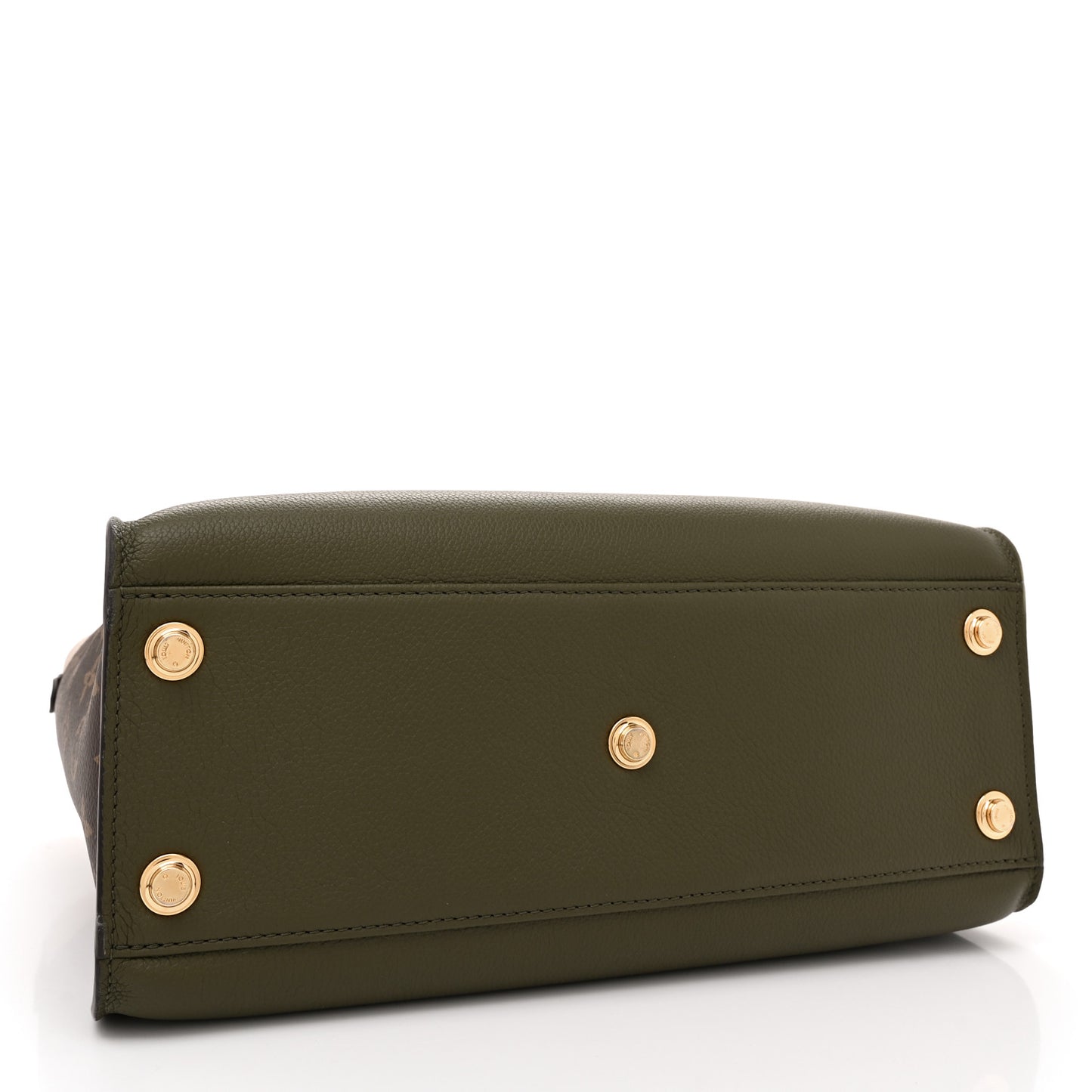 Calfskin Monogram On My Side MM Laurier Green Toffee Latte Beige