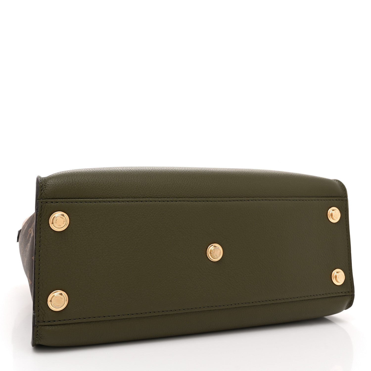 Louis Vuitton Calfskin Monogram On My Side MM Laurier Green Toffee Latte Beige 4 of 9